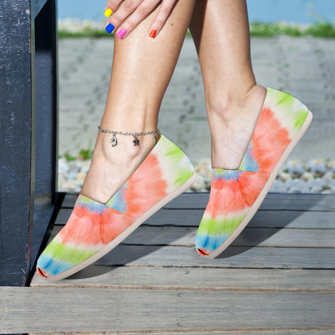 Spiral Tie Dye Canvas Shoes-grizzshop