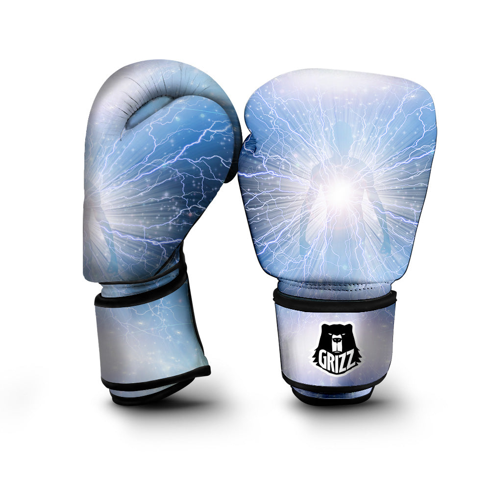 Spirit Blue Abstract Print Boxing Gloves-grizzshop