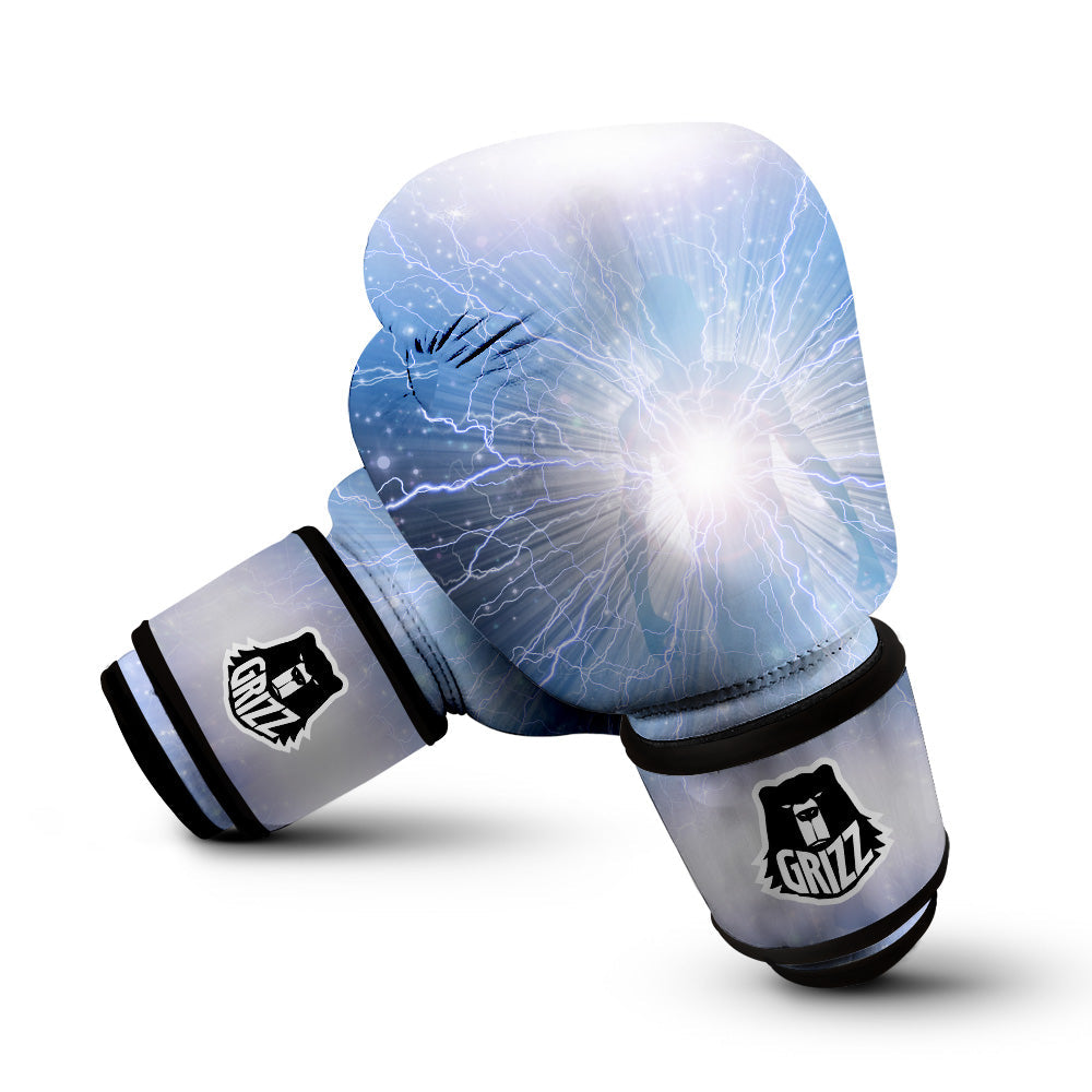 Spirit Blue Abstract Print Boxing Gloves-grizzshop