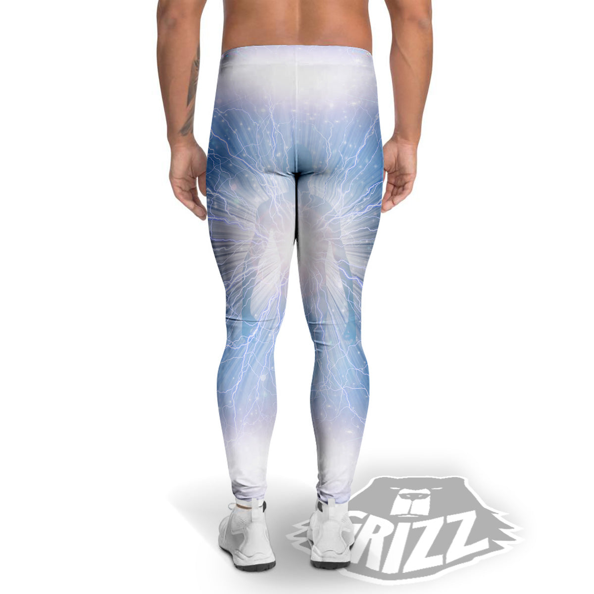 Spirit Blue Abstract Print Men's Leggings-grizzshop