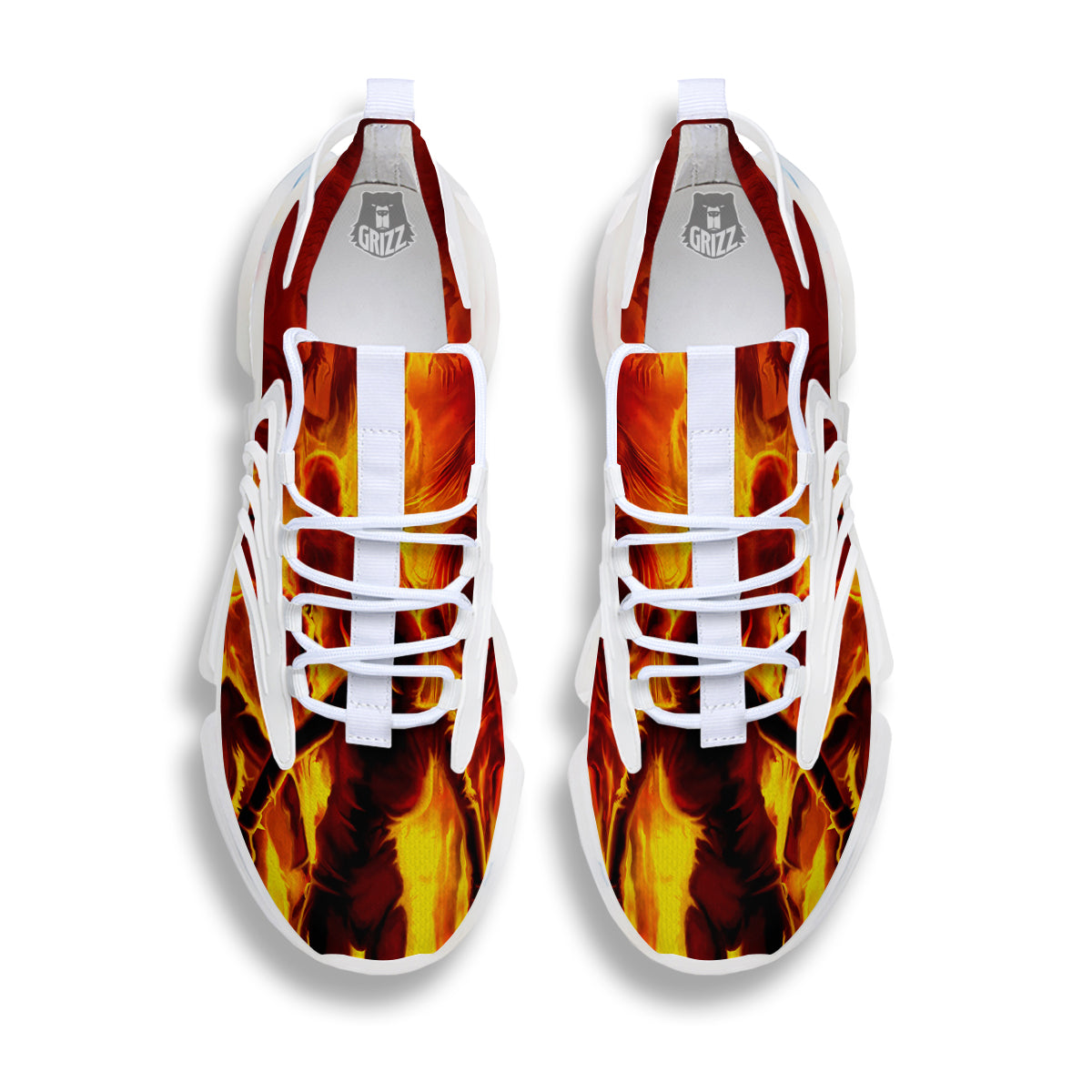 Spirit In Fire Hell Print White Gym Shoes-grizzshop