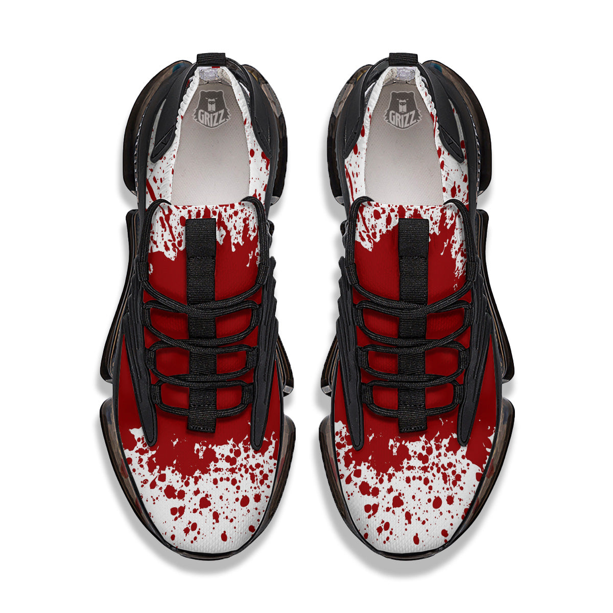 Splashed Blood Print Black Gym Shoes-grizzshop