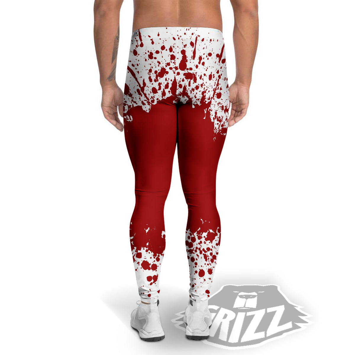 Splashed Blood Print Men's Leggings-grizzshop