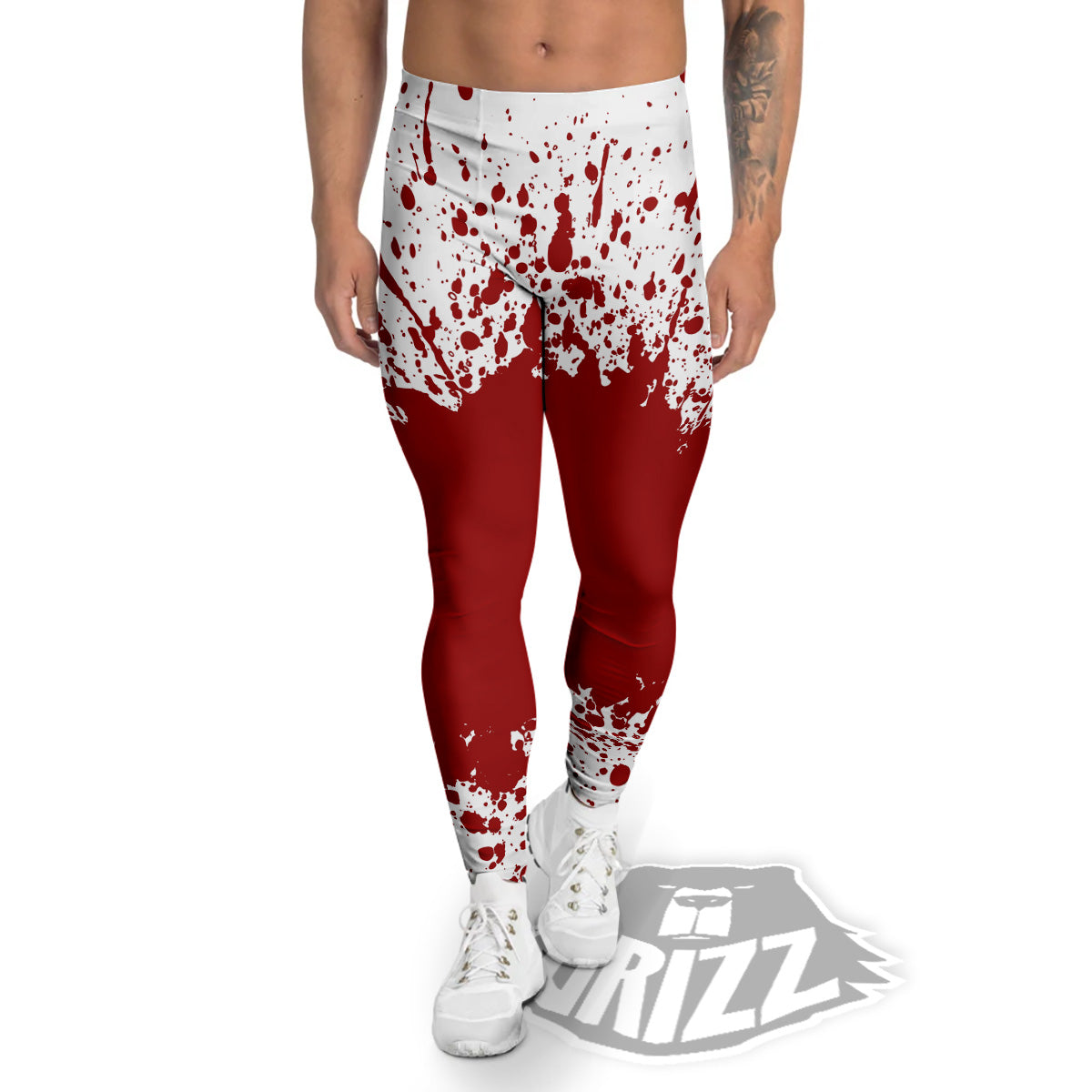 Splashed Blood Print Men's Leggings-grizzshop