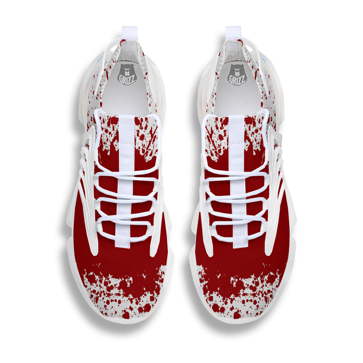 Splashed Blood Print White Gym Shoes-grizzshop