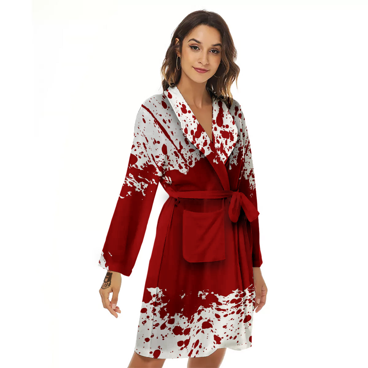 Splashed Blood Print Women's Robe-grizzshop