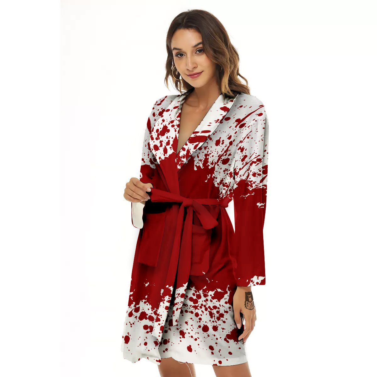 Splashed Blood Print Women's Robe-grizzshop
