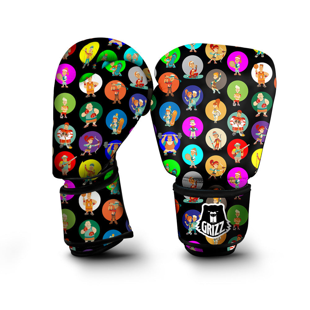 Sport Colorful Print Pattern Boxing Gloves-grizzshop