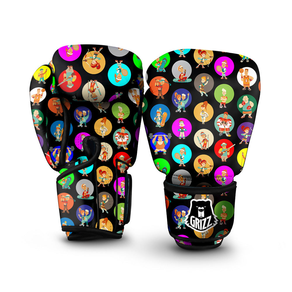 Sport Colorful Print Pattern Boxing Gloves-grizzshop