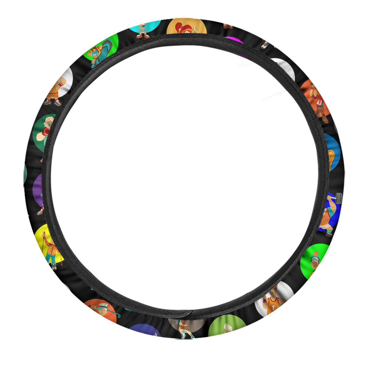 Sport Colorful Print Pattern Car Steering Wheel Cover-grizzshop