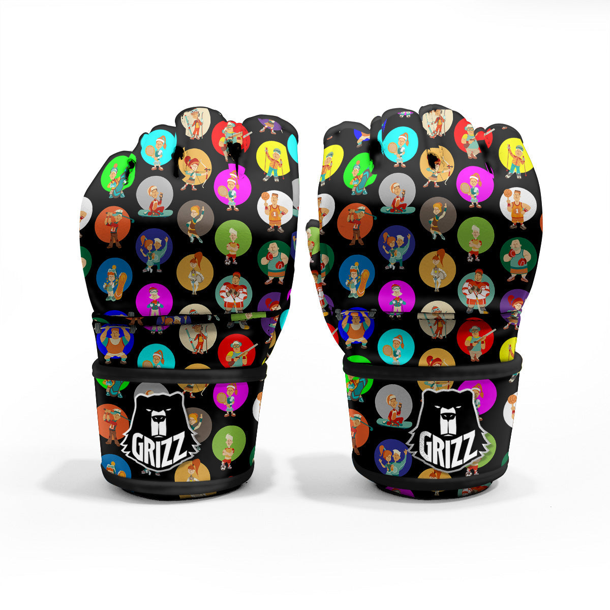 Sport Colorful Print Pattern MMA Gloves-grizzshop