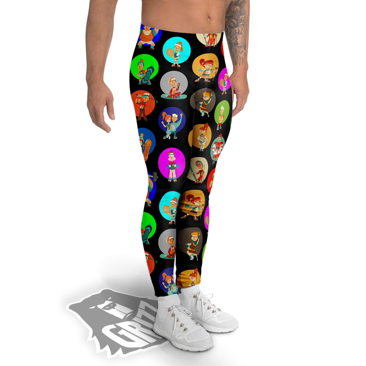 Sport Colorful Print Pattern Men's Leggings-grizzshop