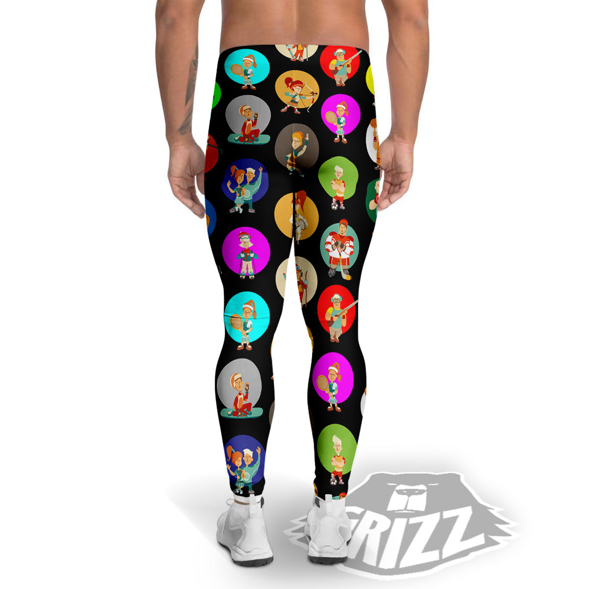 Sport Colorful Print Pattern Men's Leggings-grizzshop