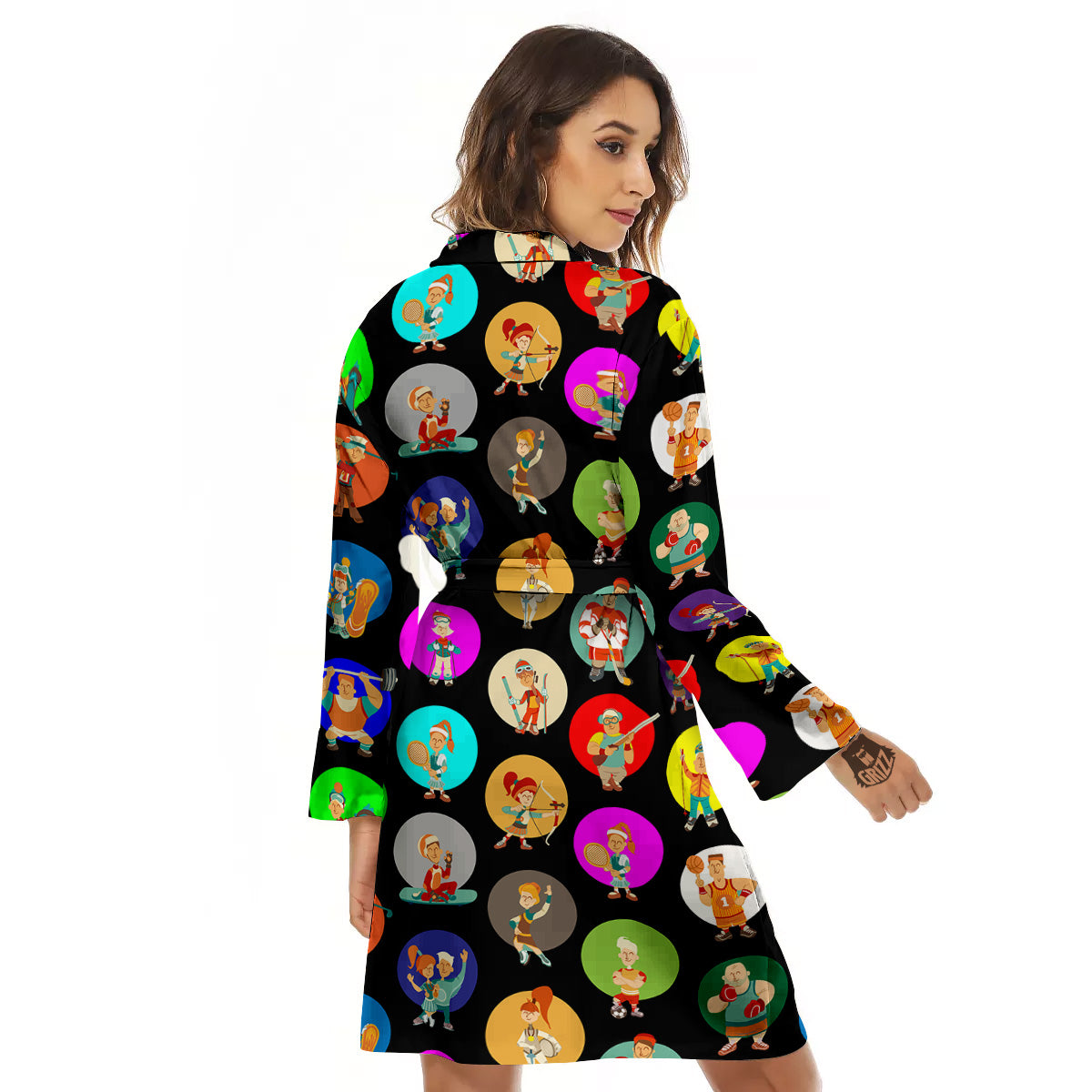 Sport Colorful Print Pattern Women's Robe-grizzshop