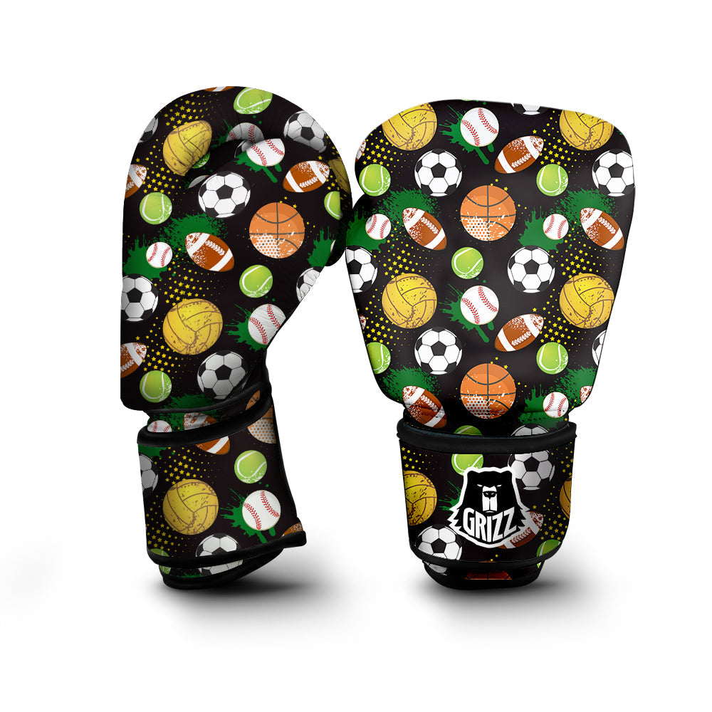 Sport Equipment Print Pattern Boxing Gloves-grizzshop