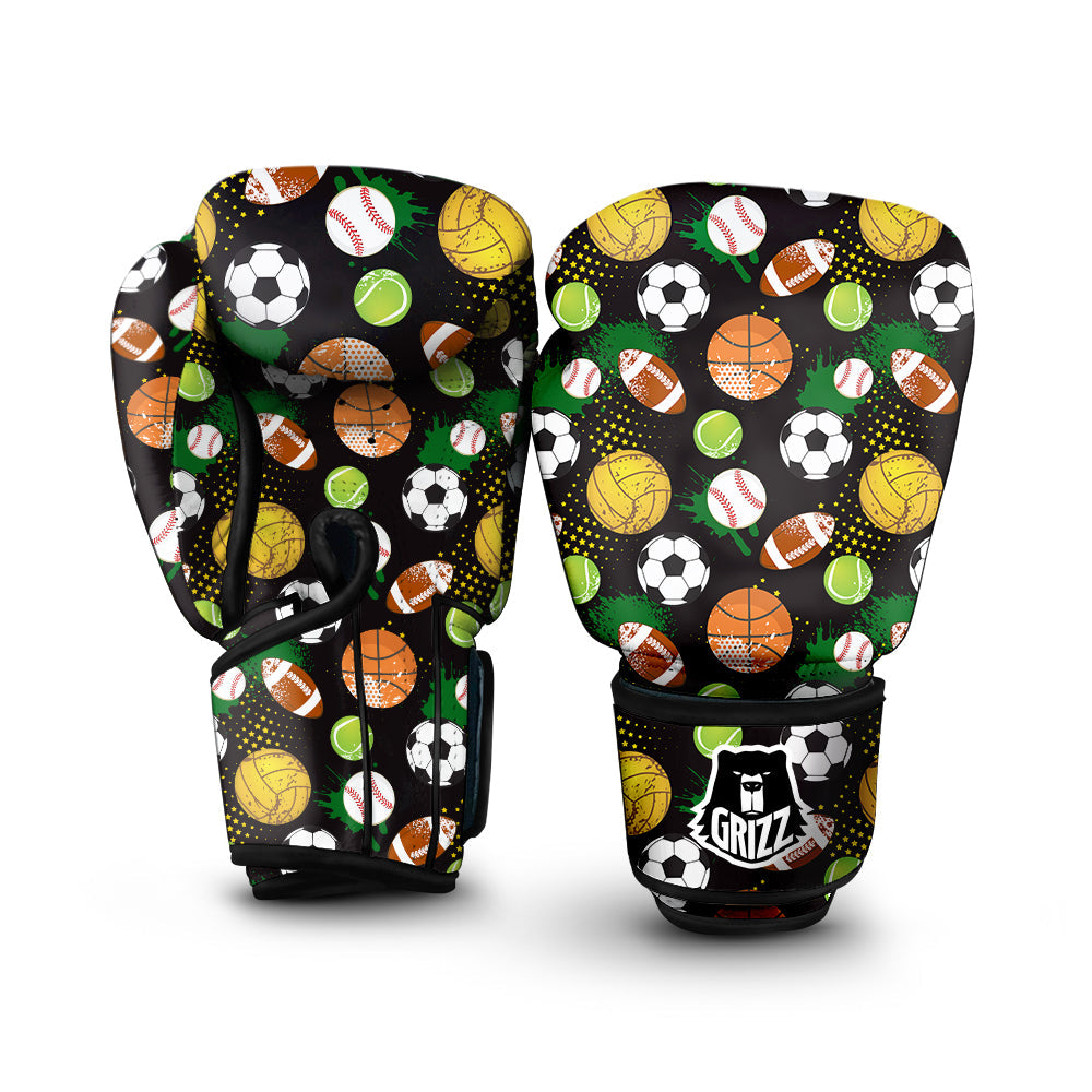 Sport Equipment Print Pattern Boxing Gloves-grizzshop