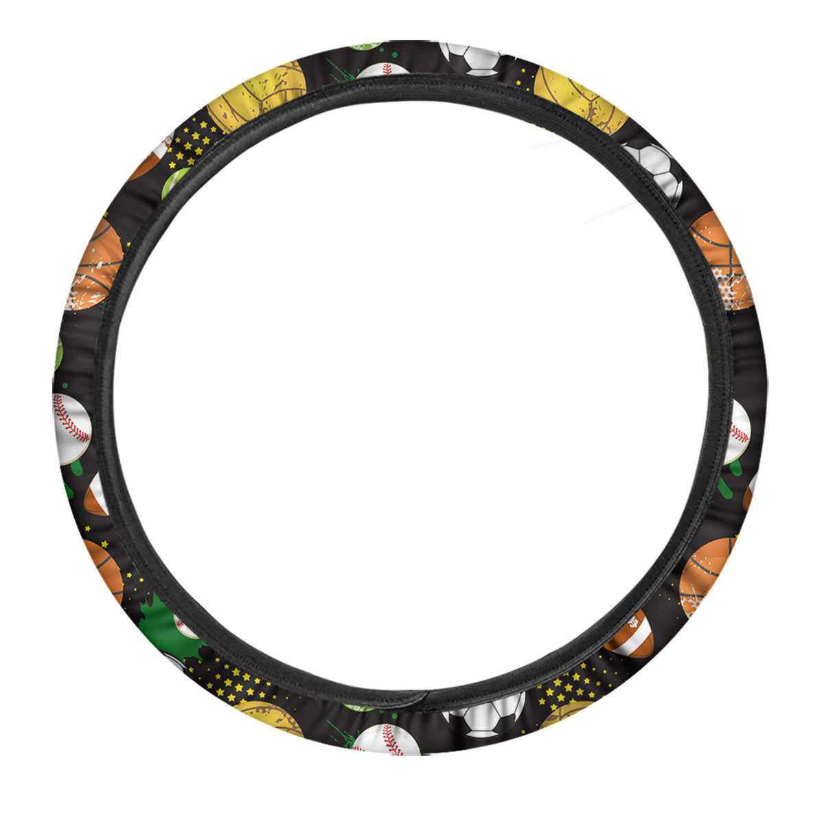 Sport Equipment Print Pattern Car Steering Wheel Cover-grizzshop