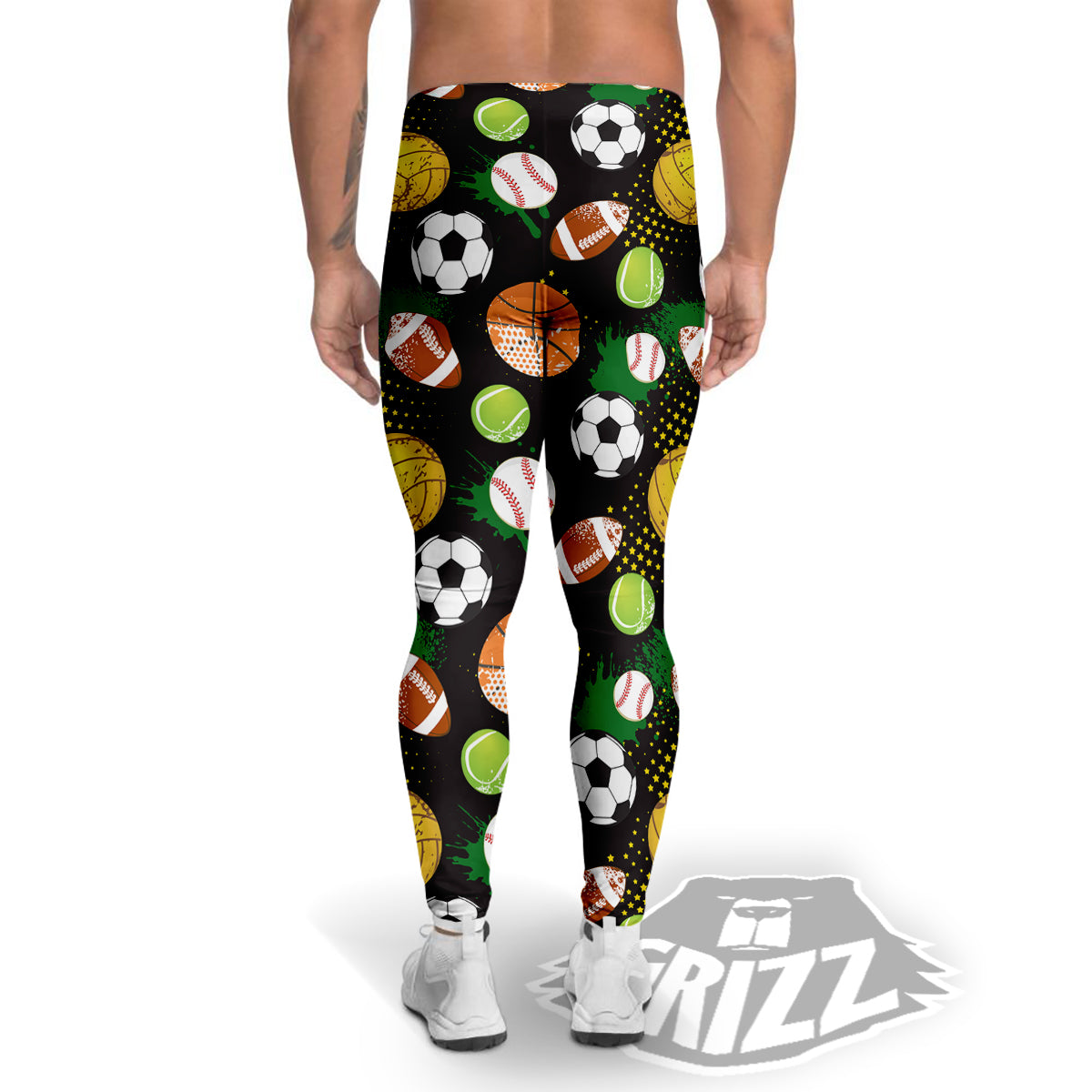 Sport Equipment Print Pattern Men's Leggings-grizzshop