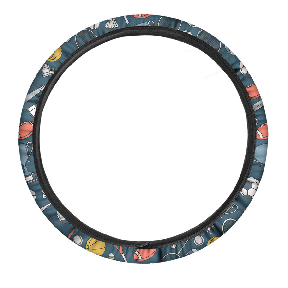 Sport Lacrosse Print Pattern Car Steering Wheel Cover-grizzshop