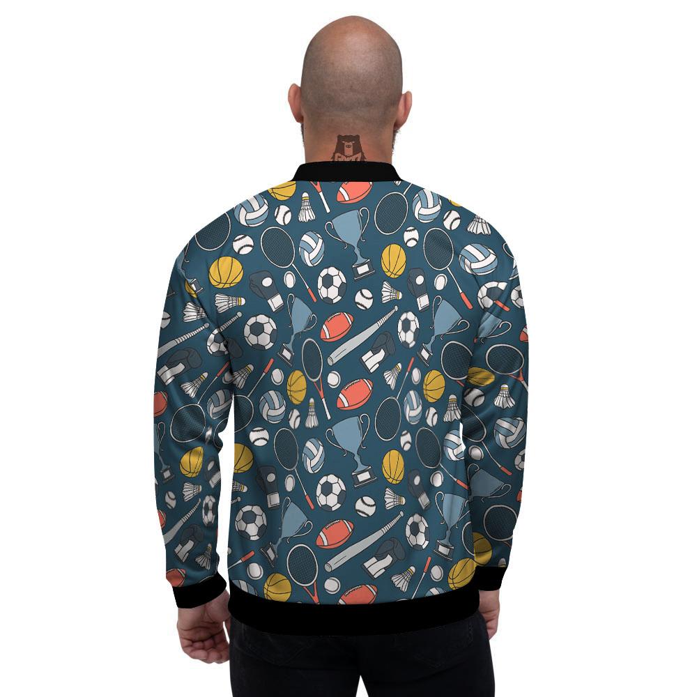 Sport Lacrosse Print Pattern Men's Bomber Jacket-grizzshop