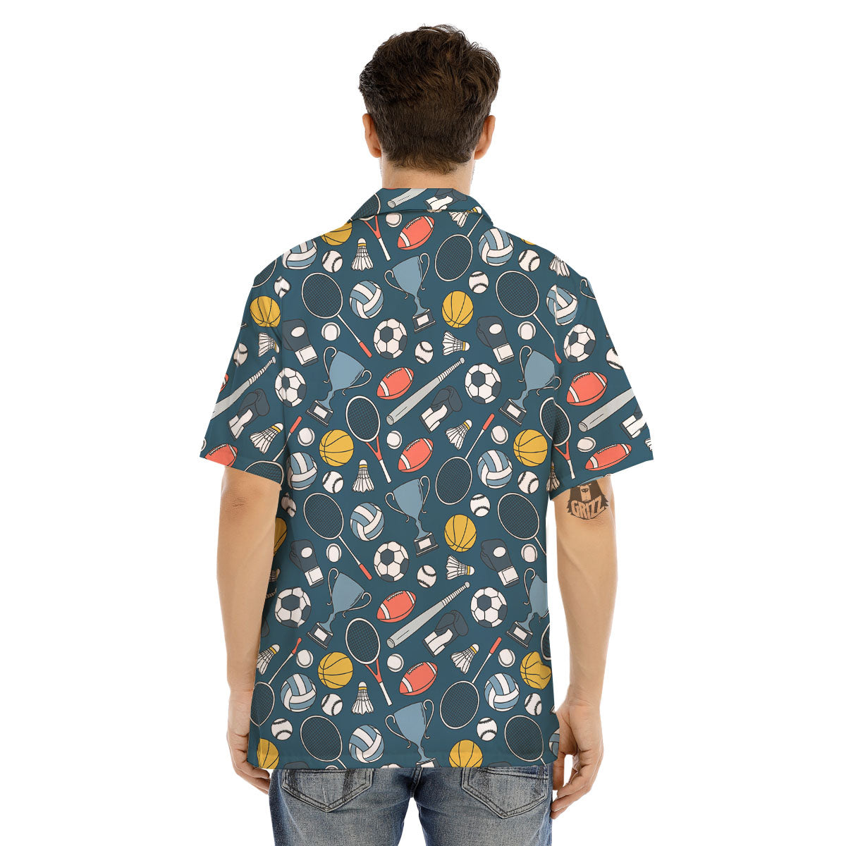 Sport Lacrosse Print Pattern Men's Hawaiian Shirt-grizzshop