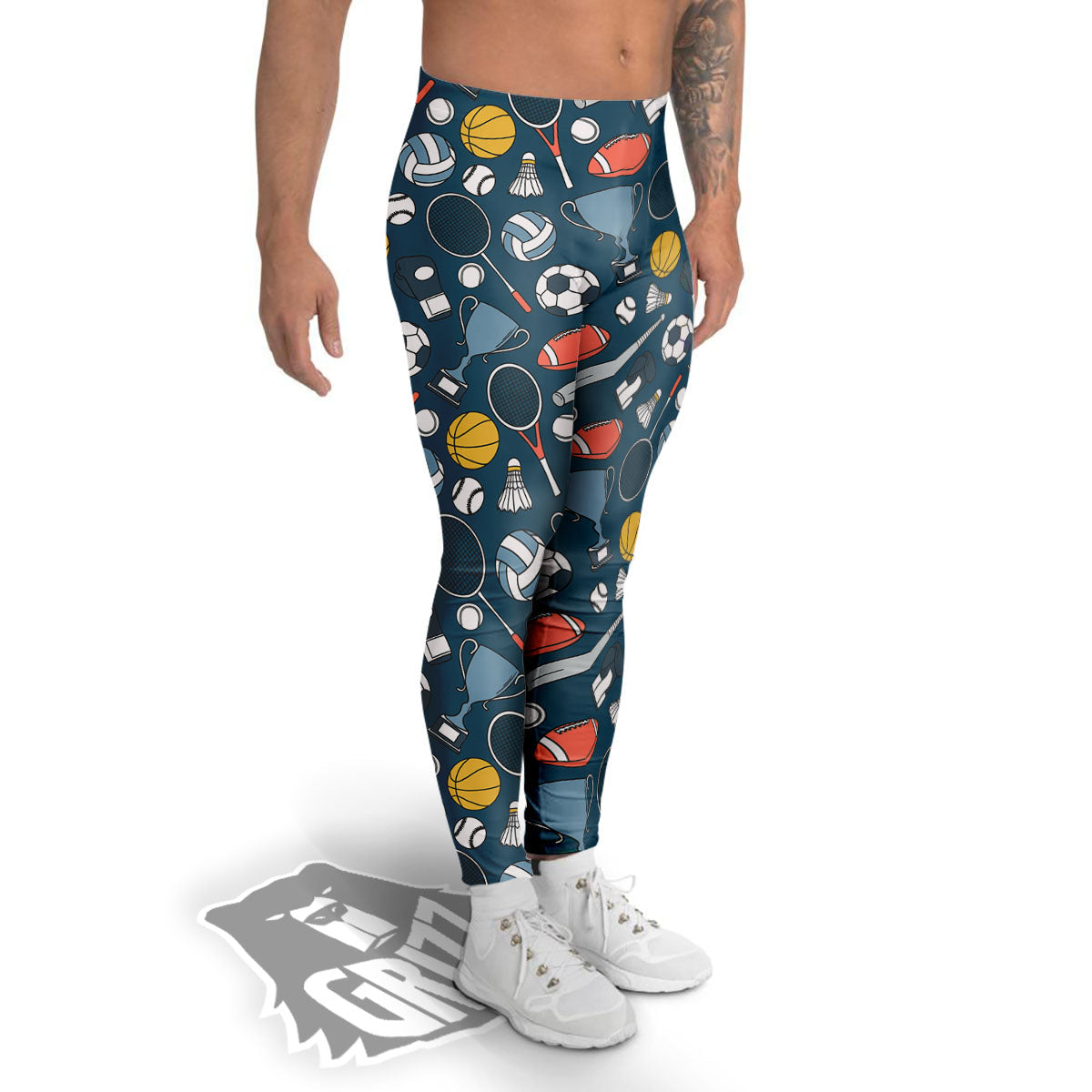 Sport Lacrosse Print Pattern Men's Leggings-grizzshop
