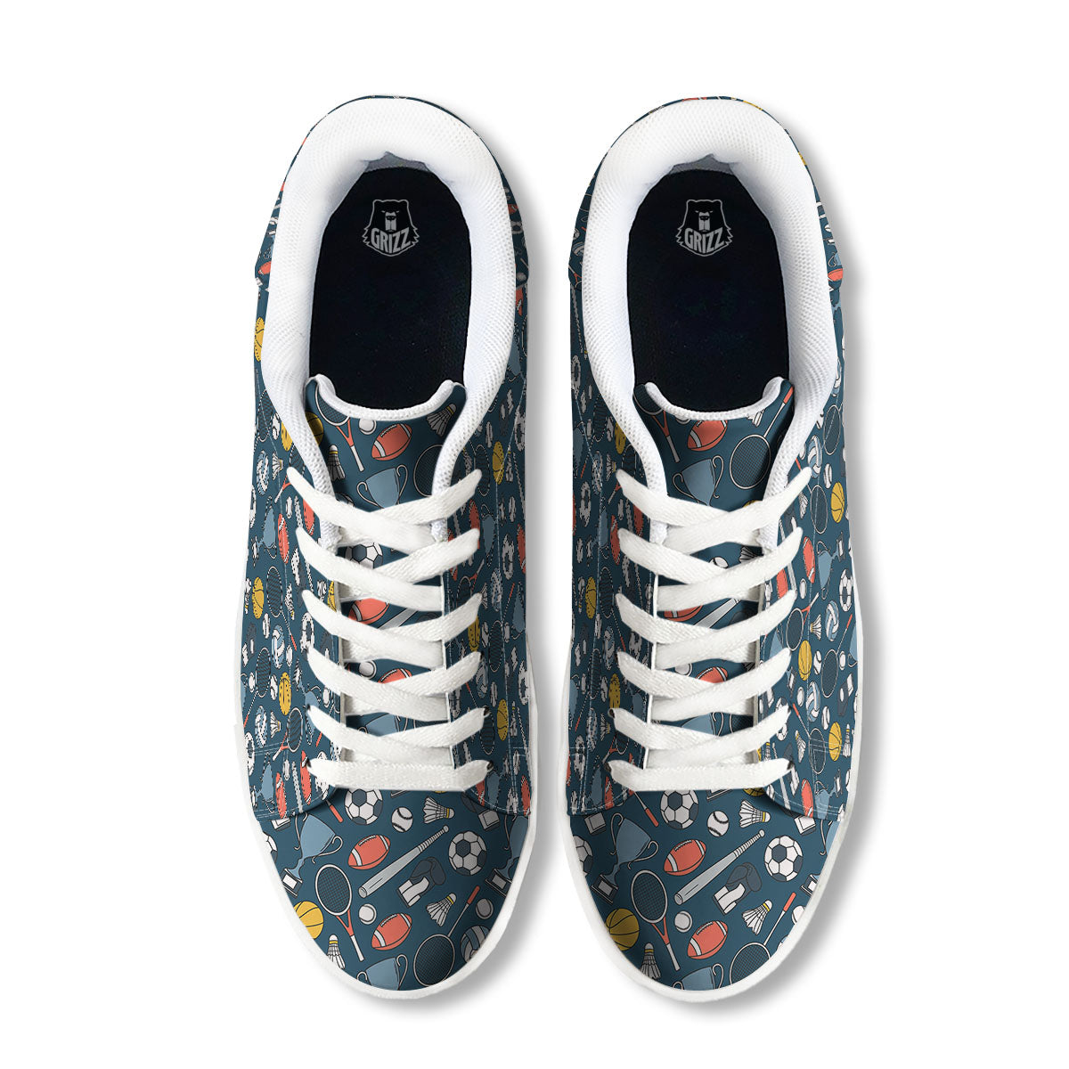 Sport Lacrosse Print Pattern White Low Top Sneakers-grizzshop
