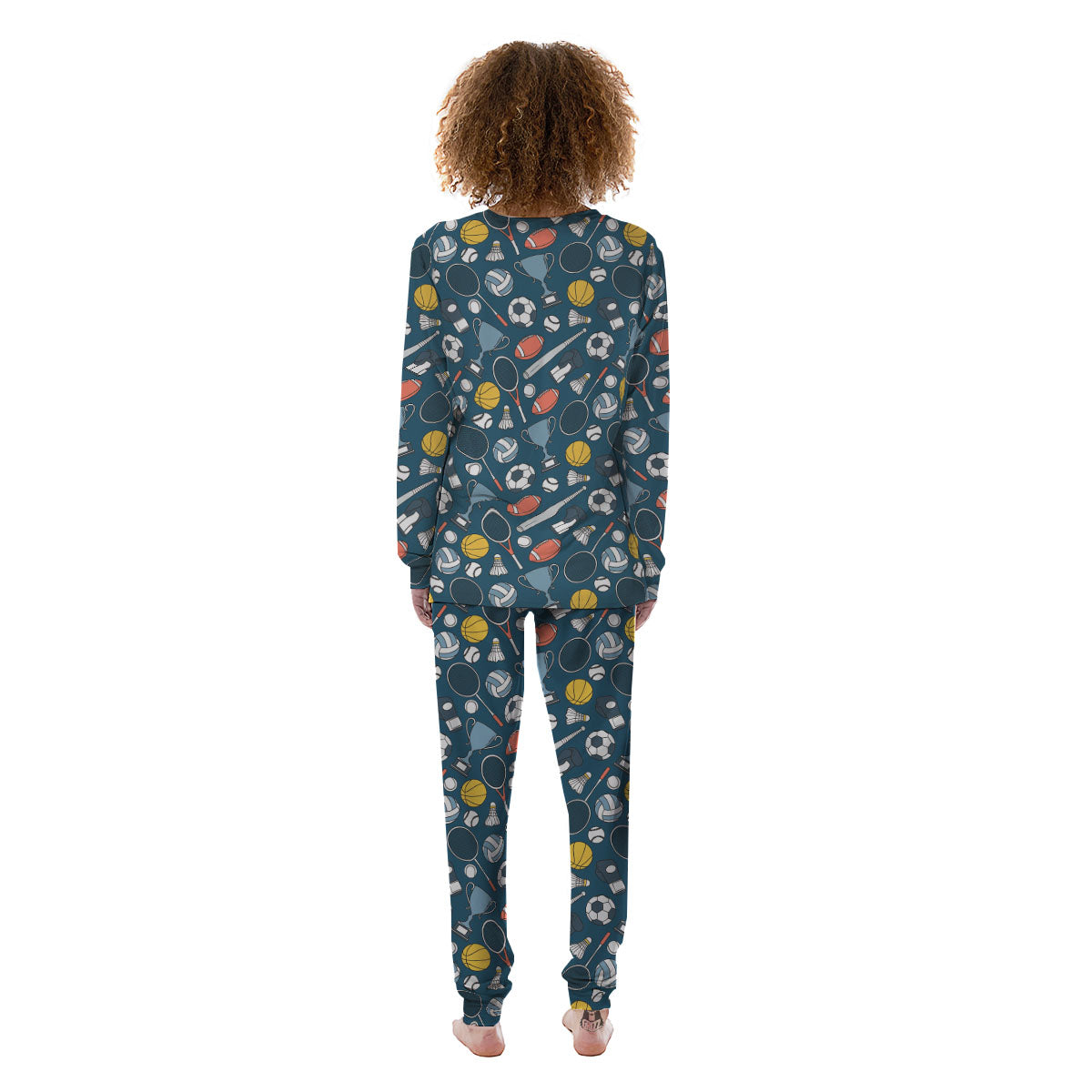 Sport Lacrosse Print Pattern Women's Pajamas-grizzshop