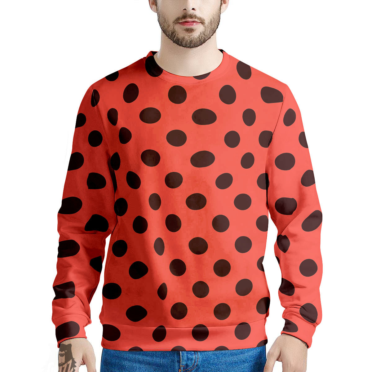 Spots Ladybug Print Pattern Men's Sweatshirt-grizzshop