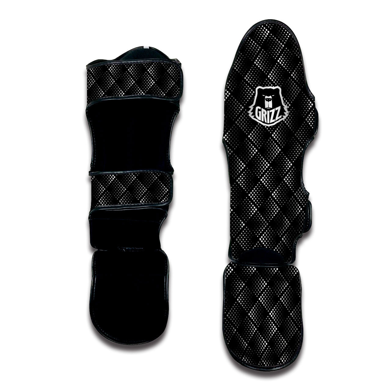 Square Dot Geometric Print Pattern Muay Thai Shin Guards-grizzshop