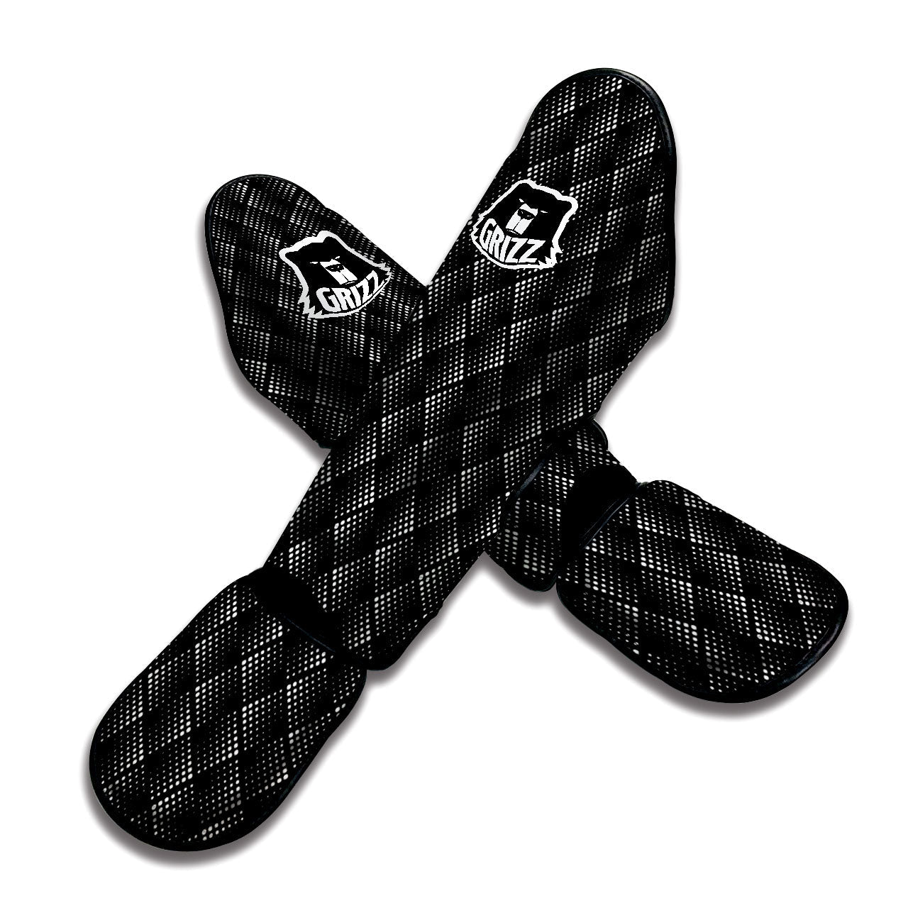 Square Dot Geometric Print Pattern Muay Thai Shin Guards-grizzshop