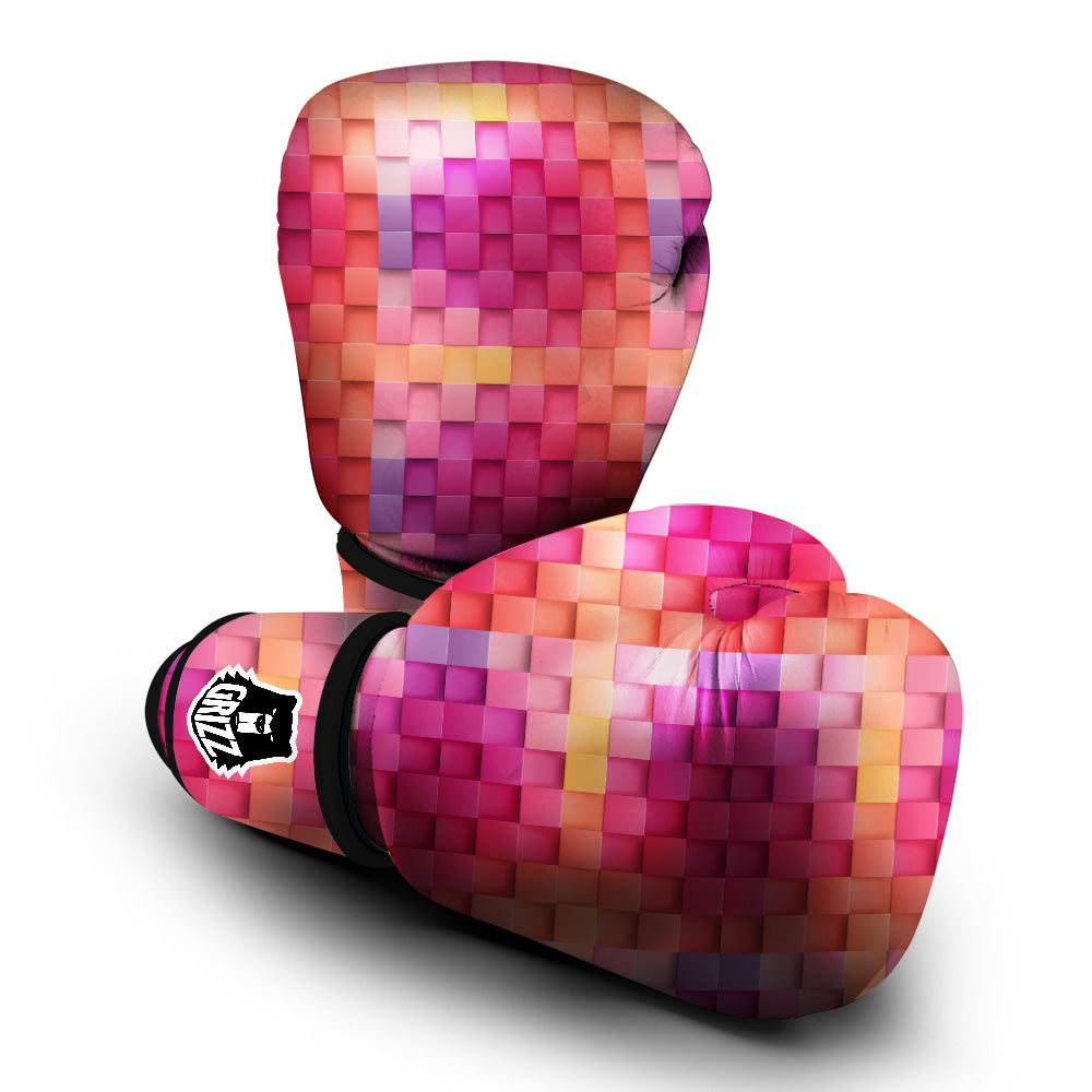 Square Tile 3D Colorful Print Pattern Boxing Gloves-grizzshop