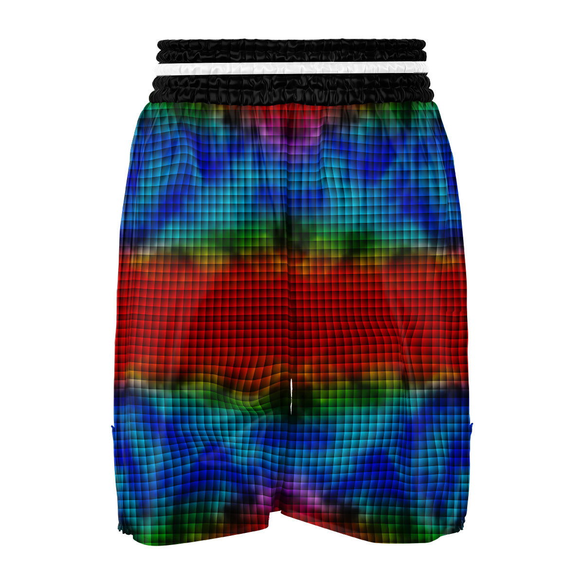 Squares Rainbow Print Pattern Boxing Shorts-grizzshop