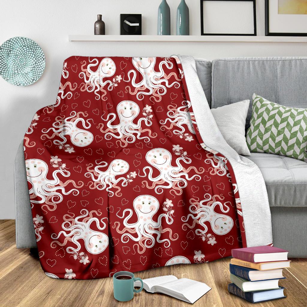 Squid Octopus Tentacle Pattern Print Blanket-grizzshop
