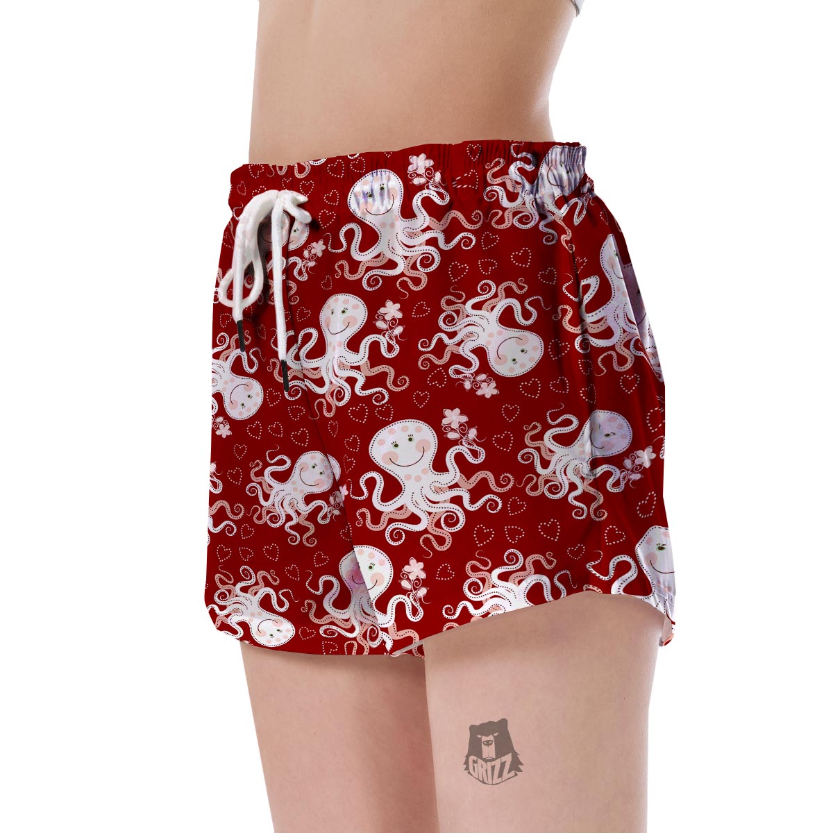 Squid Octopus Tentacle Pattern Print Women's Shorts-grizzshop