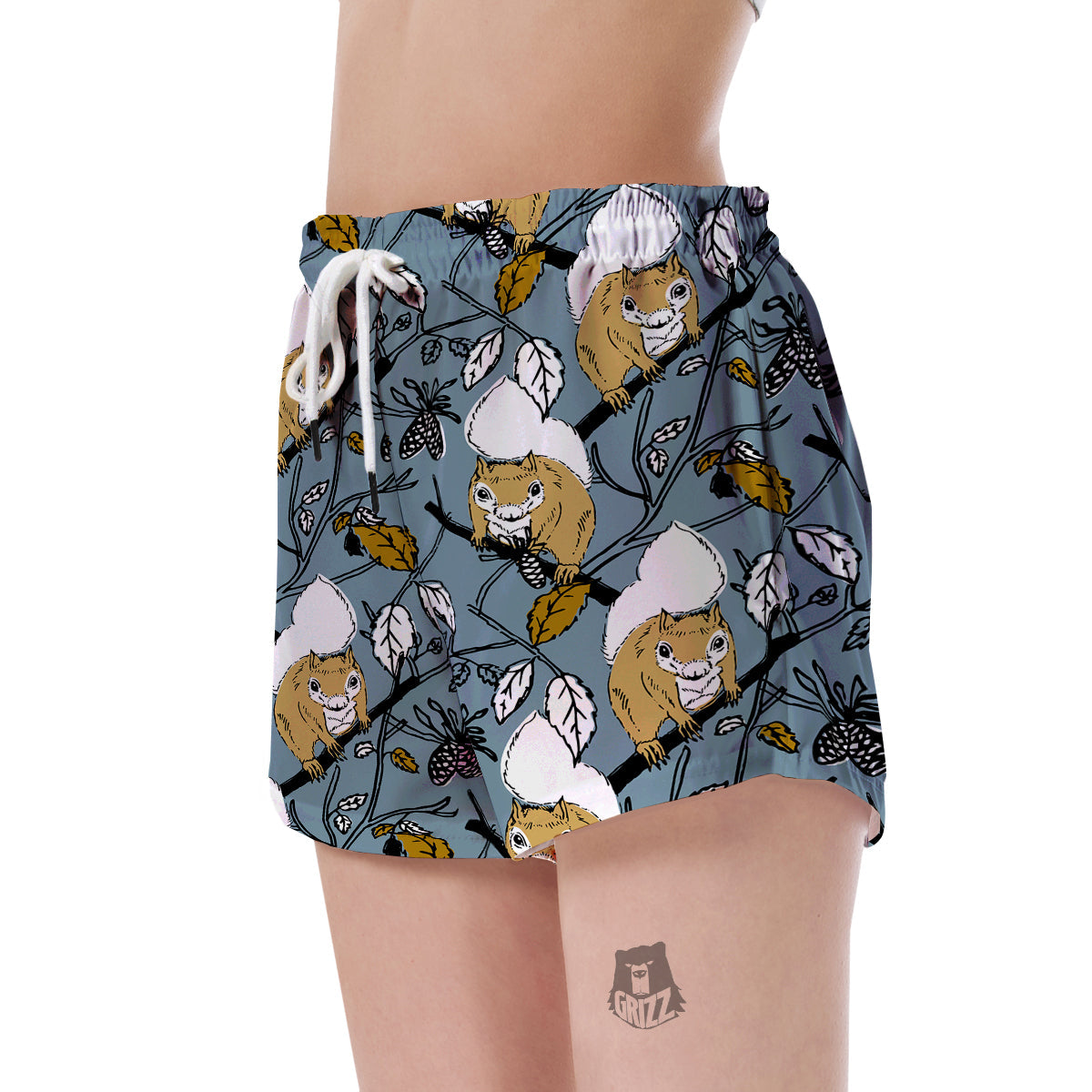 Squirrel Drawing Pattern Print Women's Shorts-grizzshop