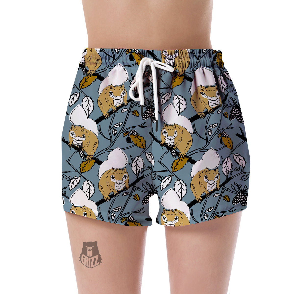 Squirrel Drawing Pattern Print Women's Shorts-grizzshop