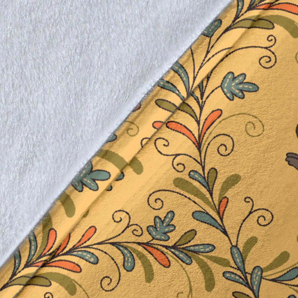 Squirrel Drawing Walnut Pattern Print Blanket-grizzshop