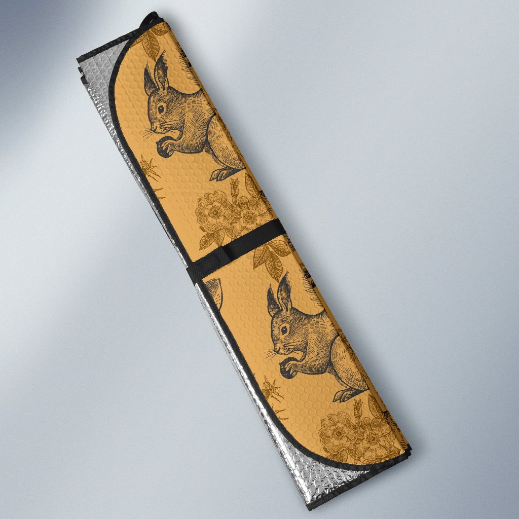 Squirrel Rabbit Pattern Print Car Sun Shade-grizzshop