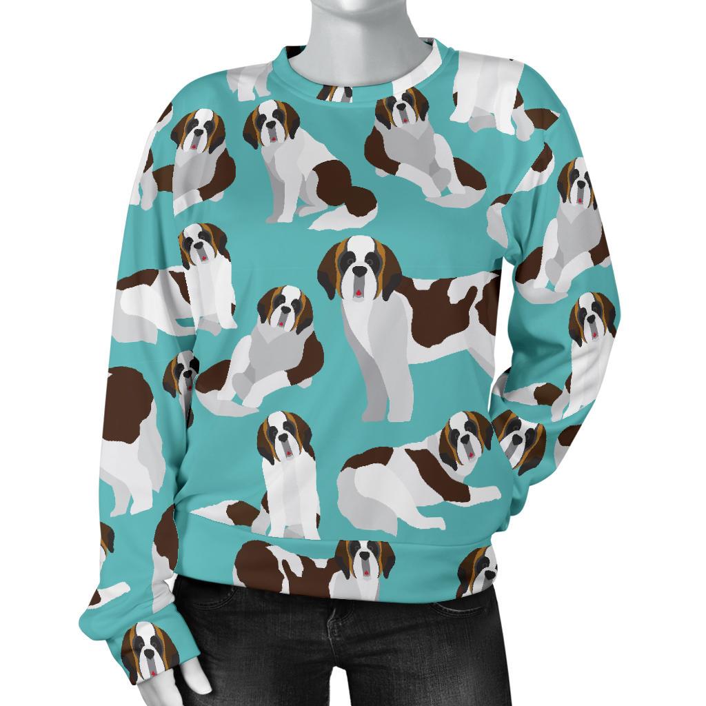 St Bernard Blue Pattern Print Women's Sweatshirt-grizzshop
