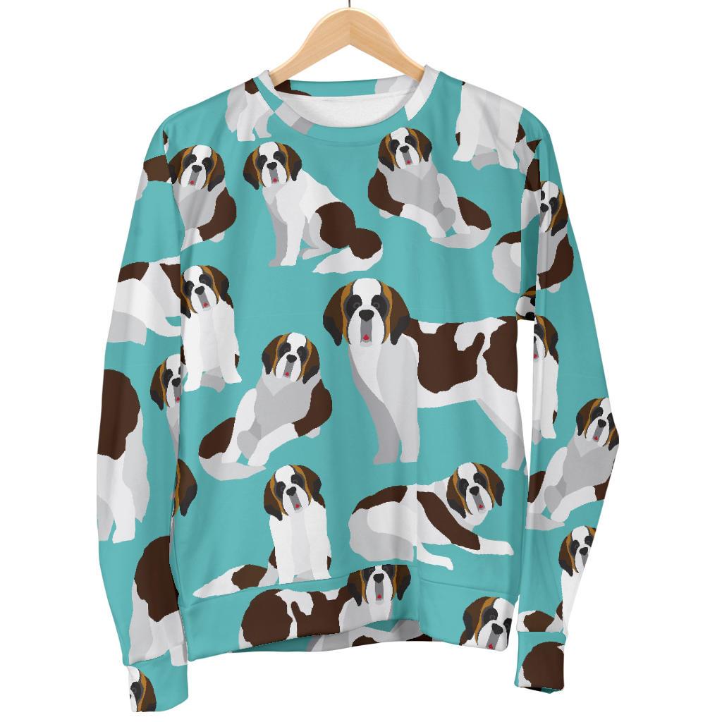 St Bernard Blue Pattern Print Women's Sweatshirt-grizzshop