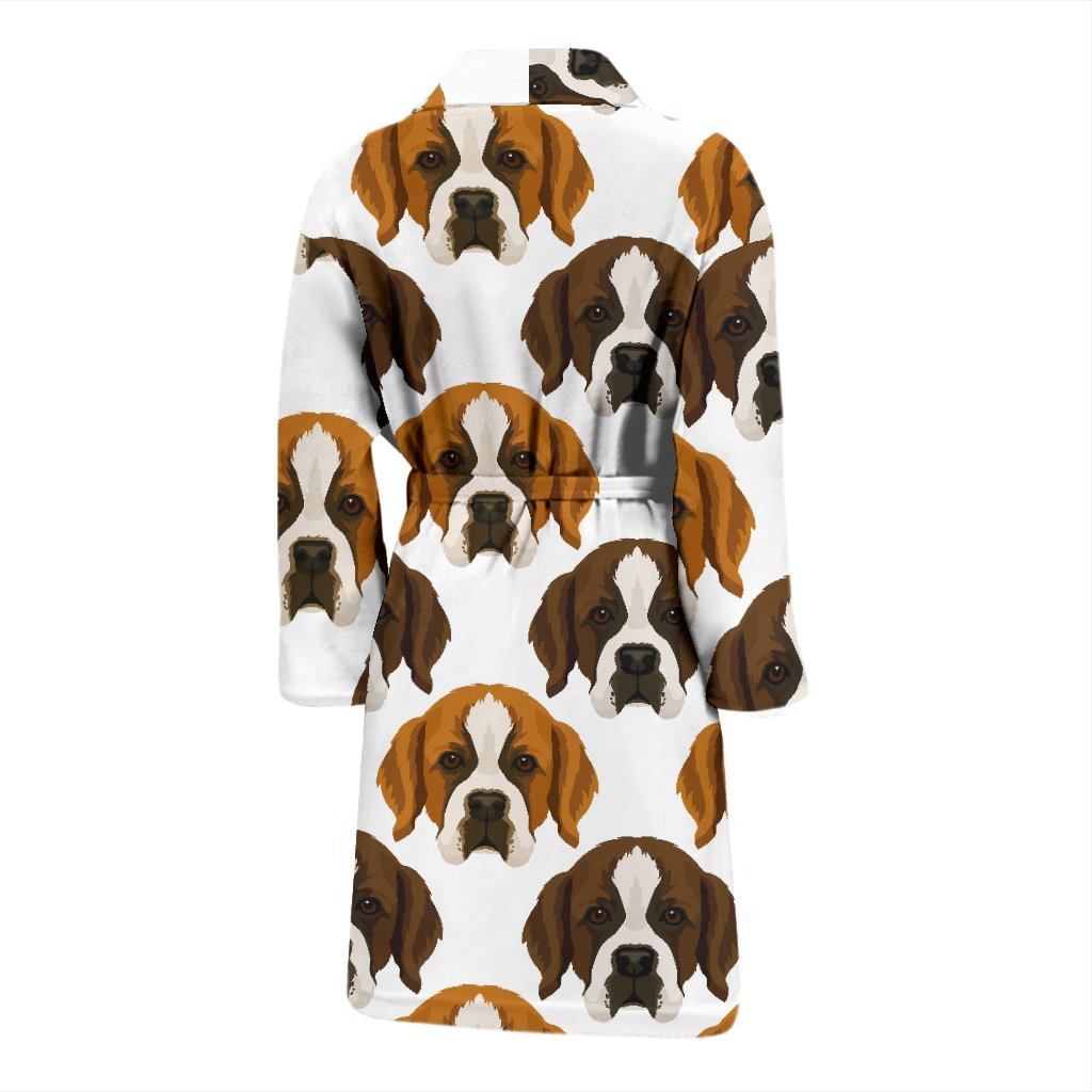 St Bernard Pattern Print Men Long Robe-grizzshop