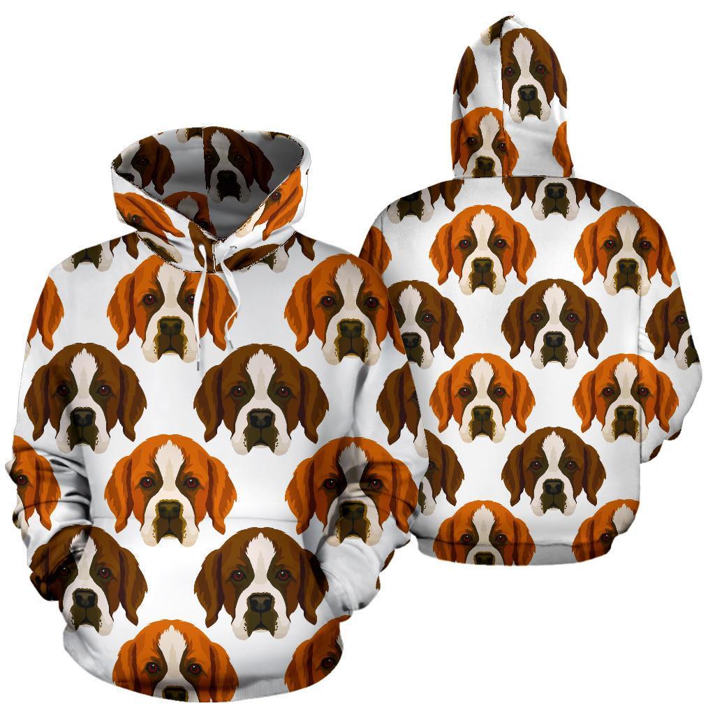 St Bernard Pattern Print Men Women Pullover Hoodie-grizzshop