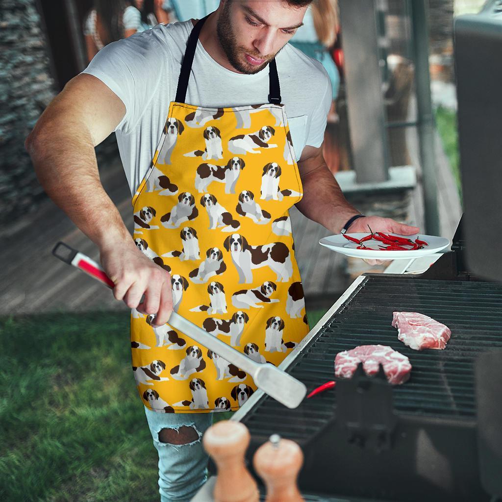 St Bernard Yellow Pattern Print Men's Apron-grizzshop