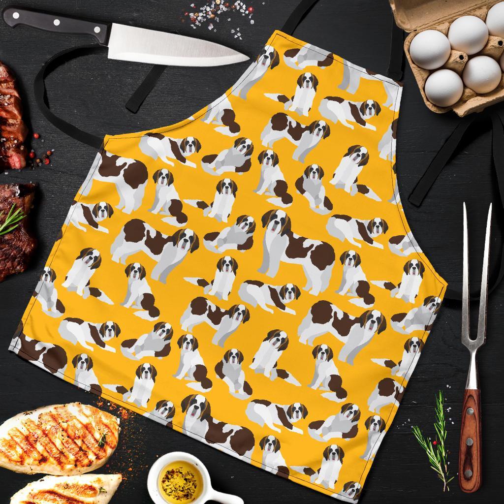 St Bernard Yellow Pattern Print Men's Apron-grizzshop