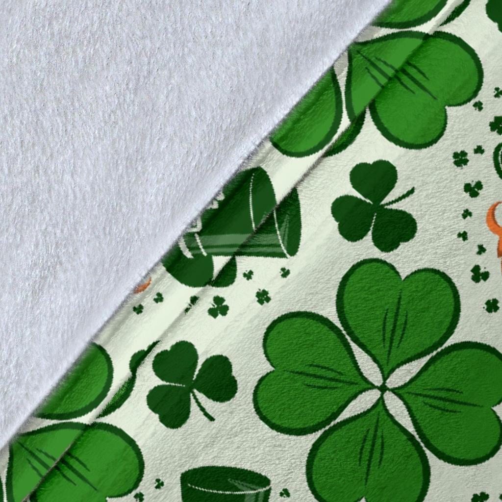 St Patrick's Day Leprechaun Pattern Print Blanket-grizzshop