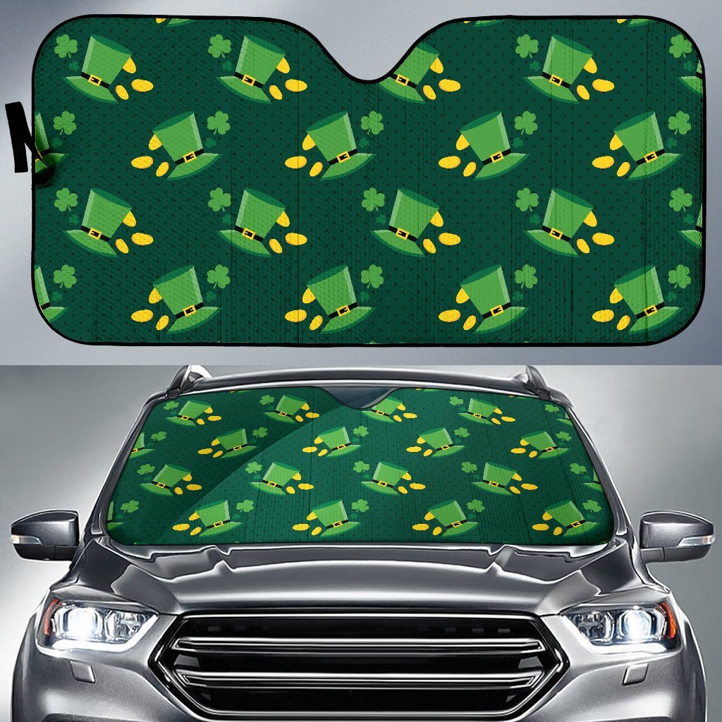 St Patrick's Day Leprechaun Print Pattern Car Sun Shade-grizzshop