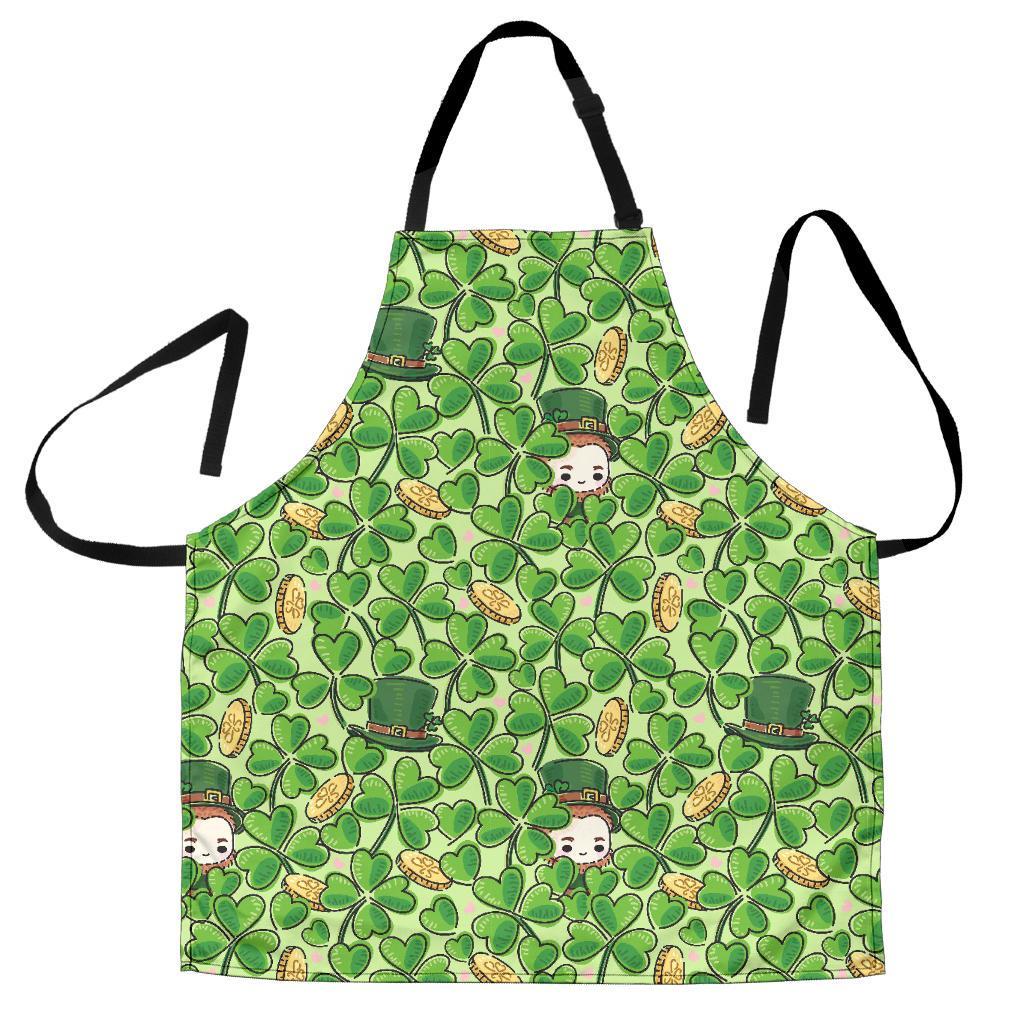 St Patrick's Day Shamrock Pattern Print Men's Apron-grizzshop