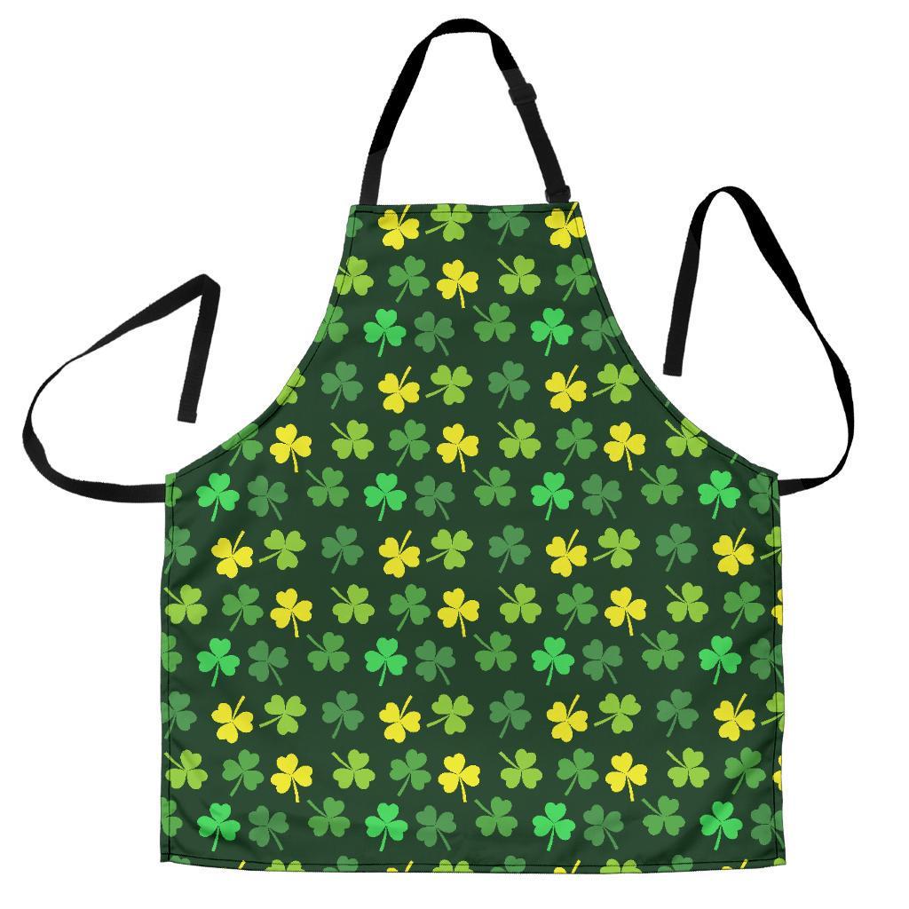 St Patrick's Day Shamrock Print Pattern Men's Apron-grizzshop