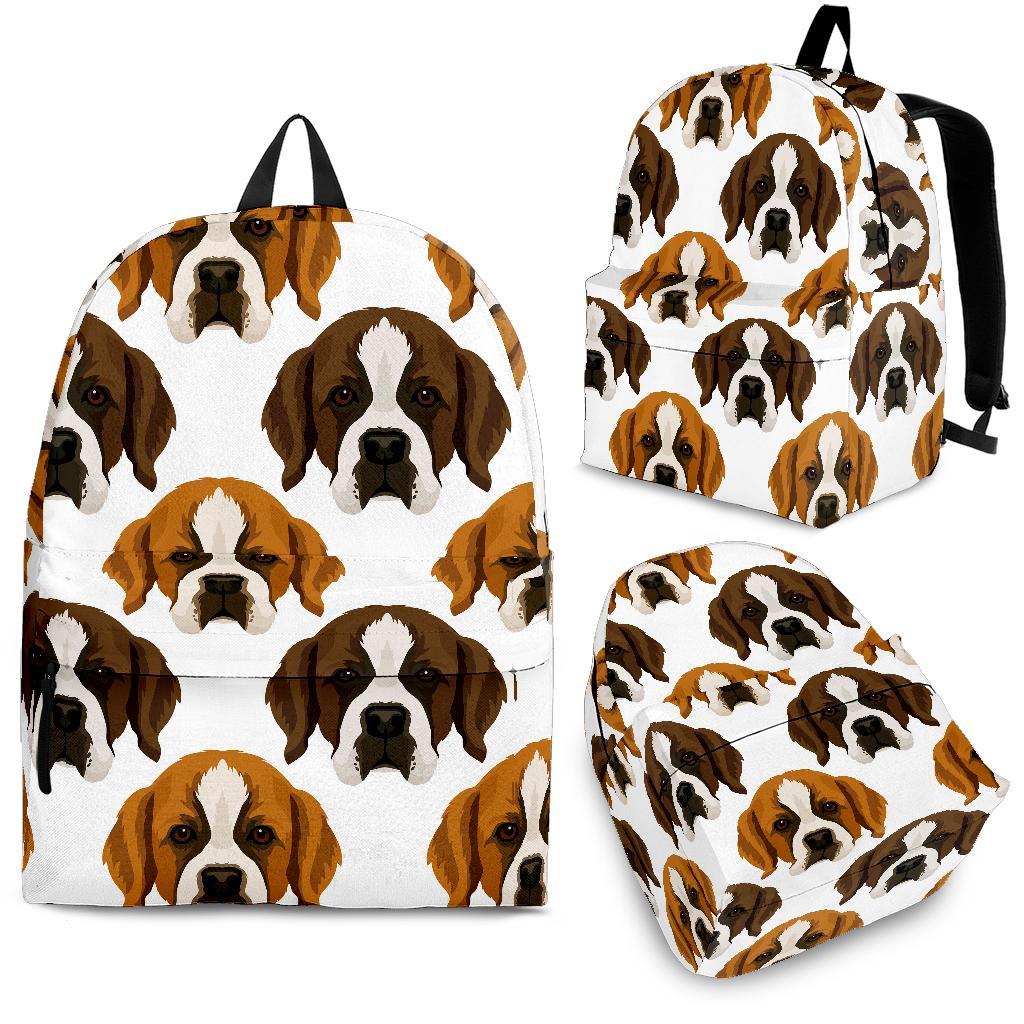 St Bernard Pattern Print Backpack-grizzshop